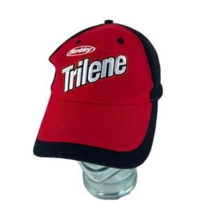 Berkley Trilene Fishing Line Red Cotton Strapback Baseball Hat Ball Cap Dad Gift